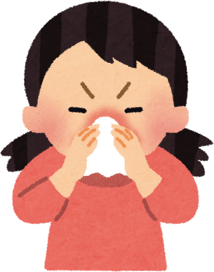 Illustration of a Girl Blowing Her Nose